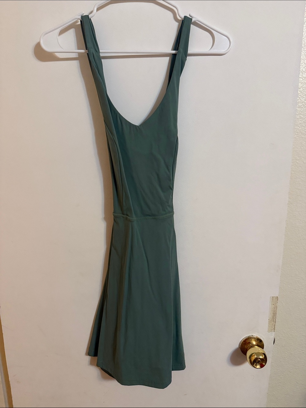 Sleeveless Deep Green V-Neck Women's Dress